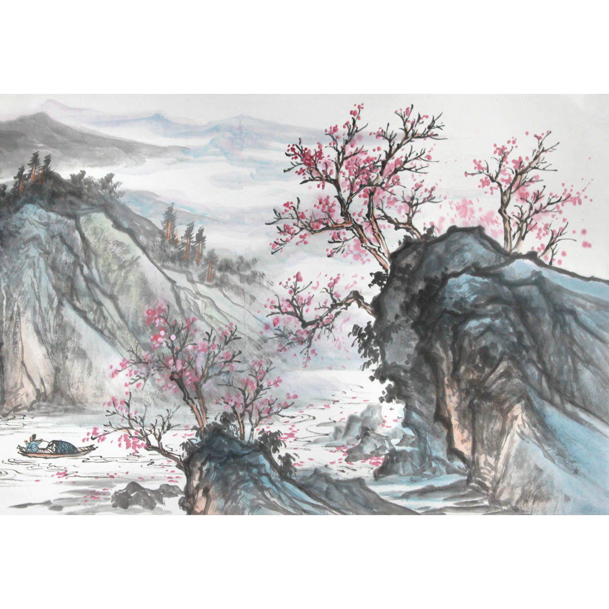 张锋《桃花源记》六尺水墨山水