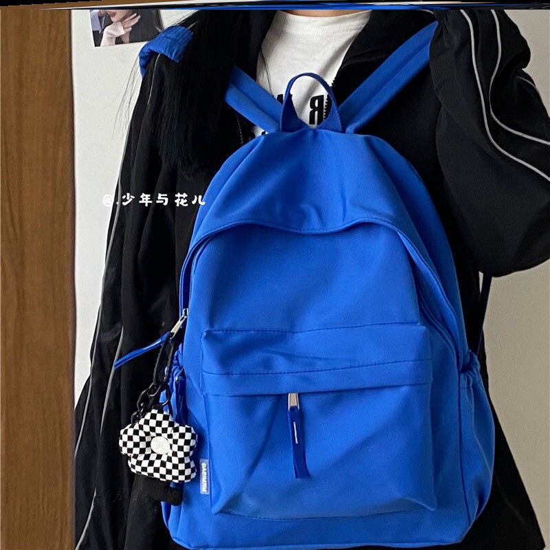 克莱因蓝书包小众冷门2022年网红女大学生结实耐用ins潮酷日韩系