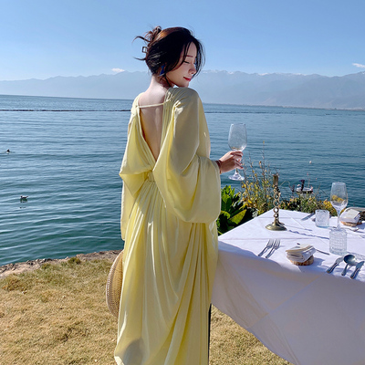 三亚旅行穿搭拍照好看旅游女装沙滩裙海边度假连衣裙出游衣服夏季