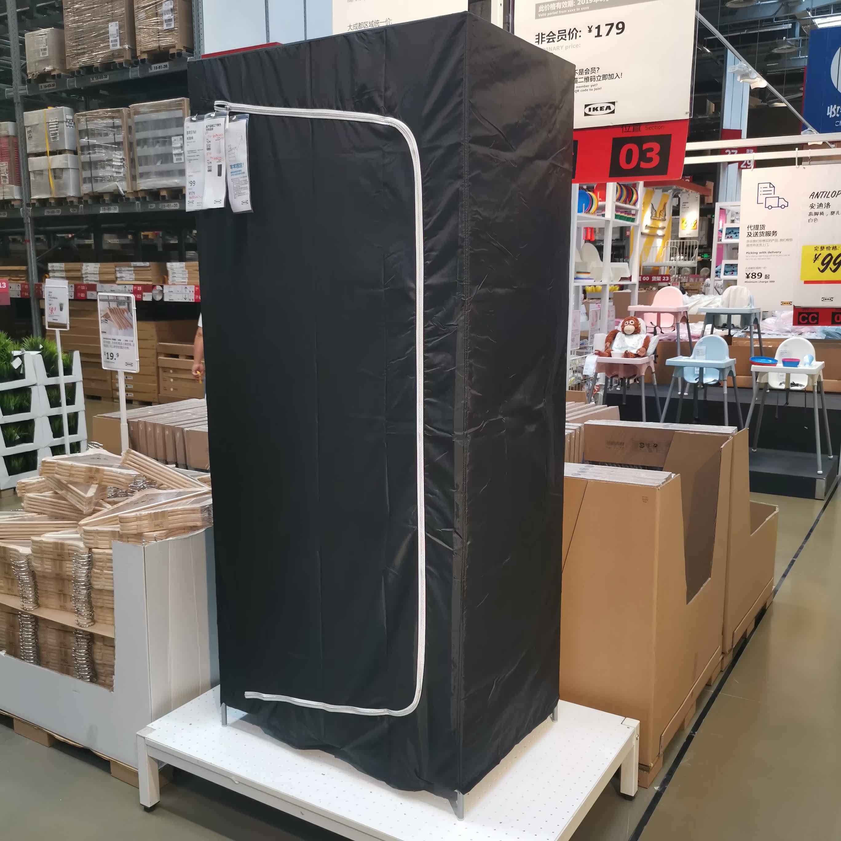 热销简易衣橱 宜家_成都宜家布瑞姆衣柜简易布艺收纳宿舍租房布衣柜