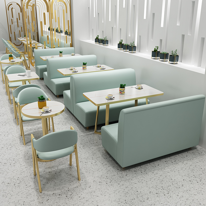 网红轻奢西餐咖啡厅餐饮面馆快餐小吃甜品奶茶店卡座沙发桌椅组合