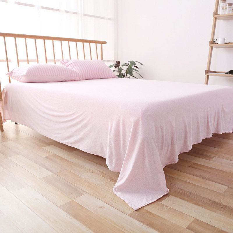 日式天竺棉床笠纯色良品纯棉床单单双人1.2米1.5米1.8米