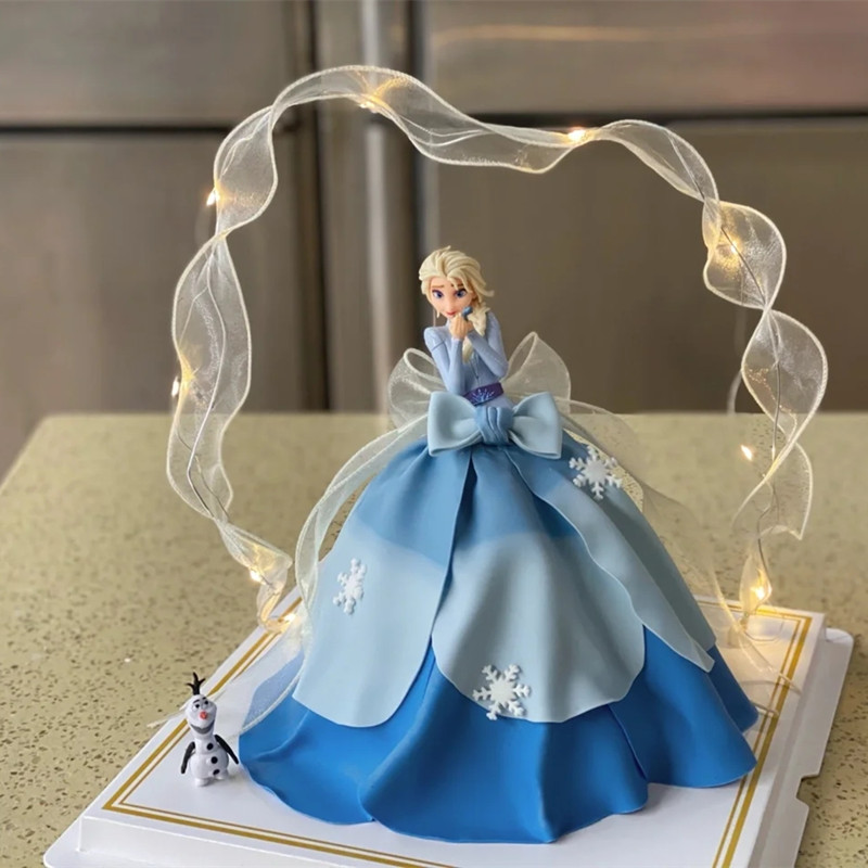 烘焙蛋糕装饰插件魔法童话公主摆件飘带雪花插牌女孩生日装扮配件