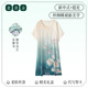2025新款夏季蓝色提花圆领中式国风系腰带冰丝绸睡裙女送老婆礼盒