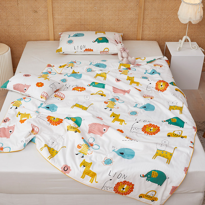 可爱儿童夏凉被纯棉夏季幼儿园宝宝薄款午睡小被子全棉空调被单人