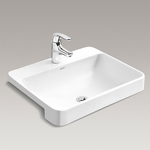 科勒卫浴k-11479t-vc1-0 拂朗半嵌入式台上洗脸面盆卫生间台盆