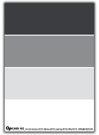 瑞典qpcard102酷比卡4色涂料色卡灰卡专业摄影白平衡颜色校正