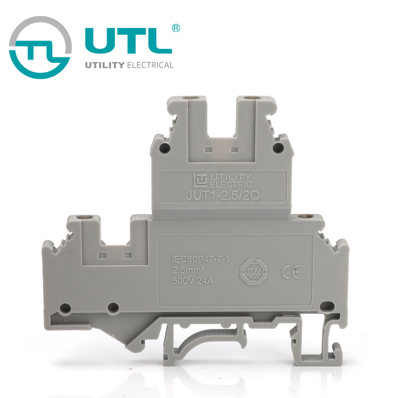 UTL尤提乐JUT1-2.5/2Q双层导轨端子互联接双层导轨端子纯铜阻燃