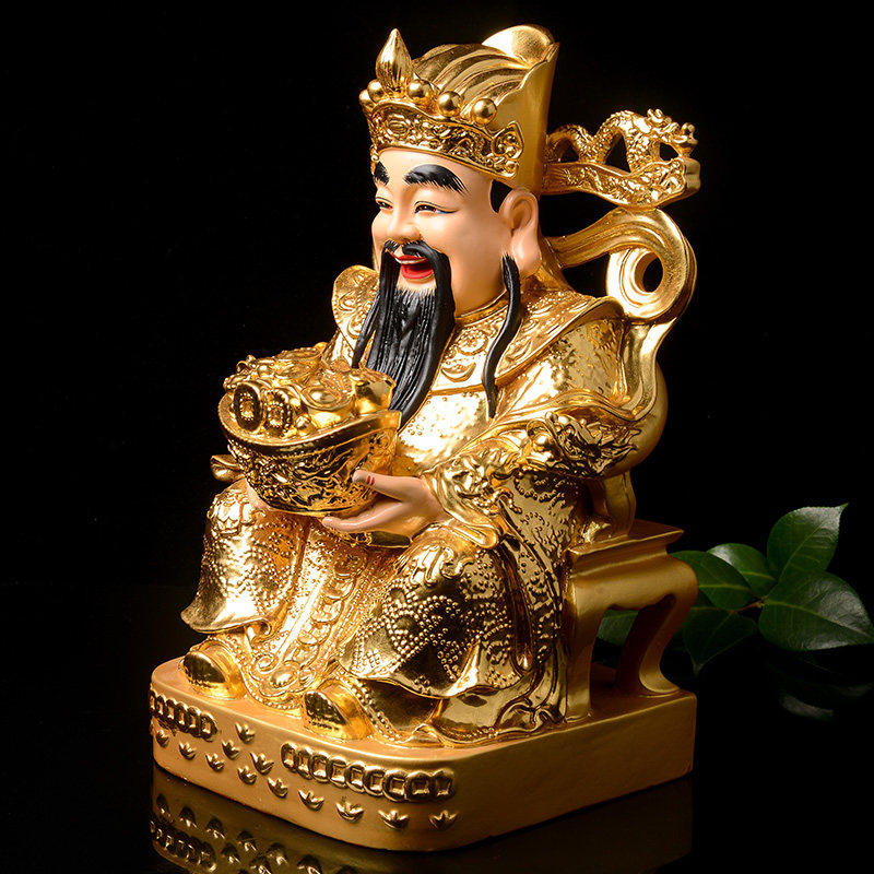 瑞云禅寺 4.6kg 财源广进 贴金财神爷铜像 佛法加持