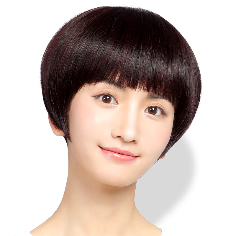 真发假发女短发短直发