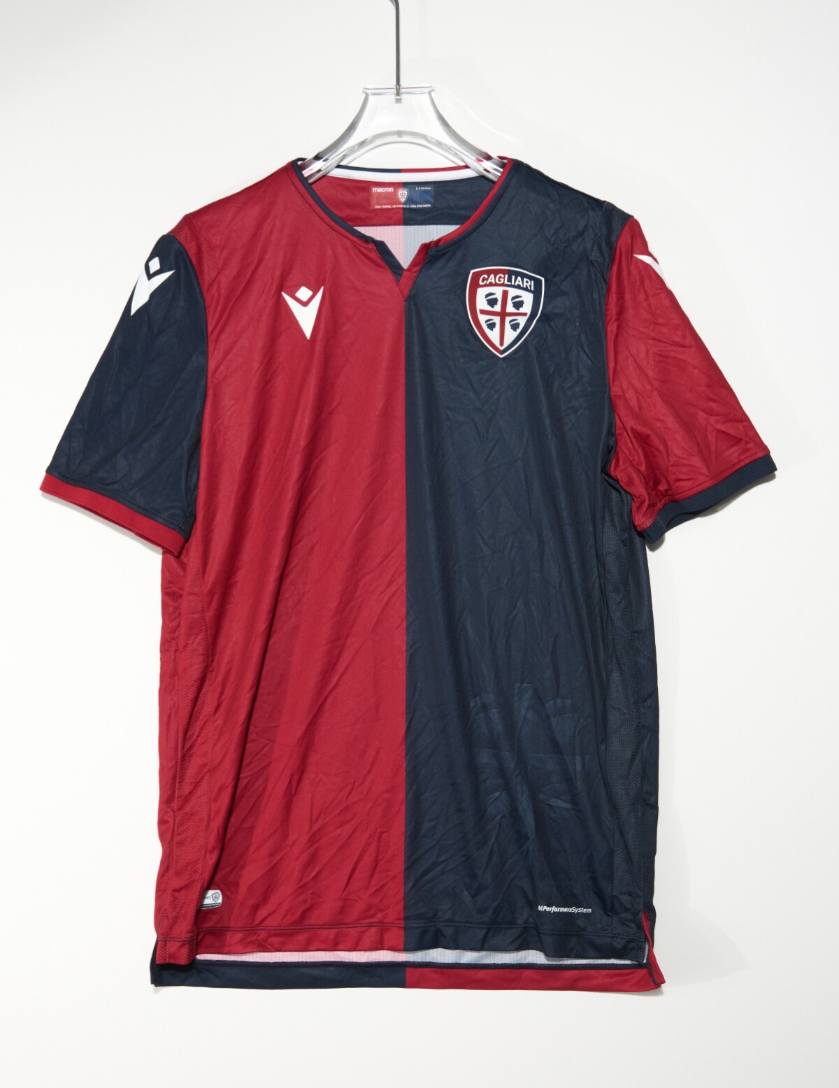 macron卡利亚里足球俱乐部意甲小众球衣足球衣短袖速干主场