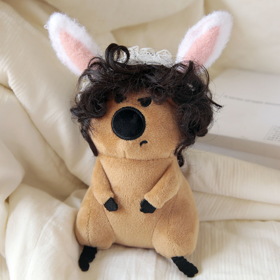 头发一卷扣人心韩国柿子椒熊玩偶很丑女生日礼物可爱丑萌假发椒熊