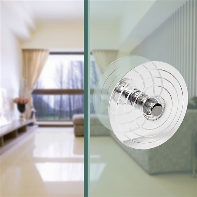 新亚克力水晶玻璃门拉手透明圆形玻璃拉手门把手明装大拉手