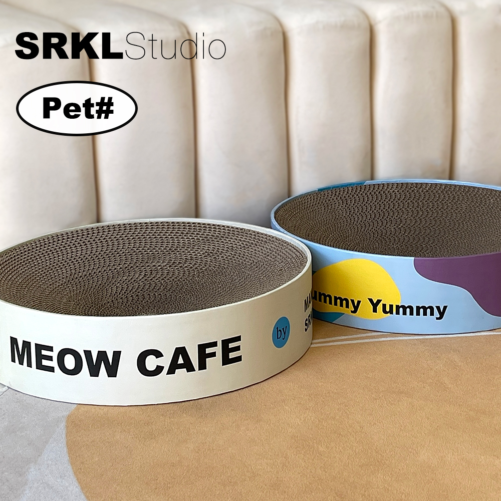 SRKLstudio原创设计联名款圆形猫抓板可抓可睡耐磨瓦楞纸碗形猫窝