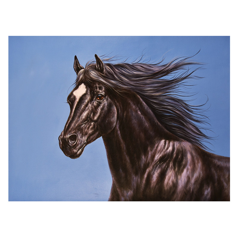 天津美院邸耀东《黑马》布面油彩