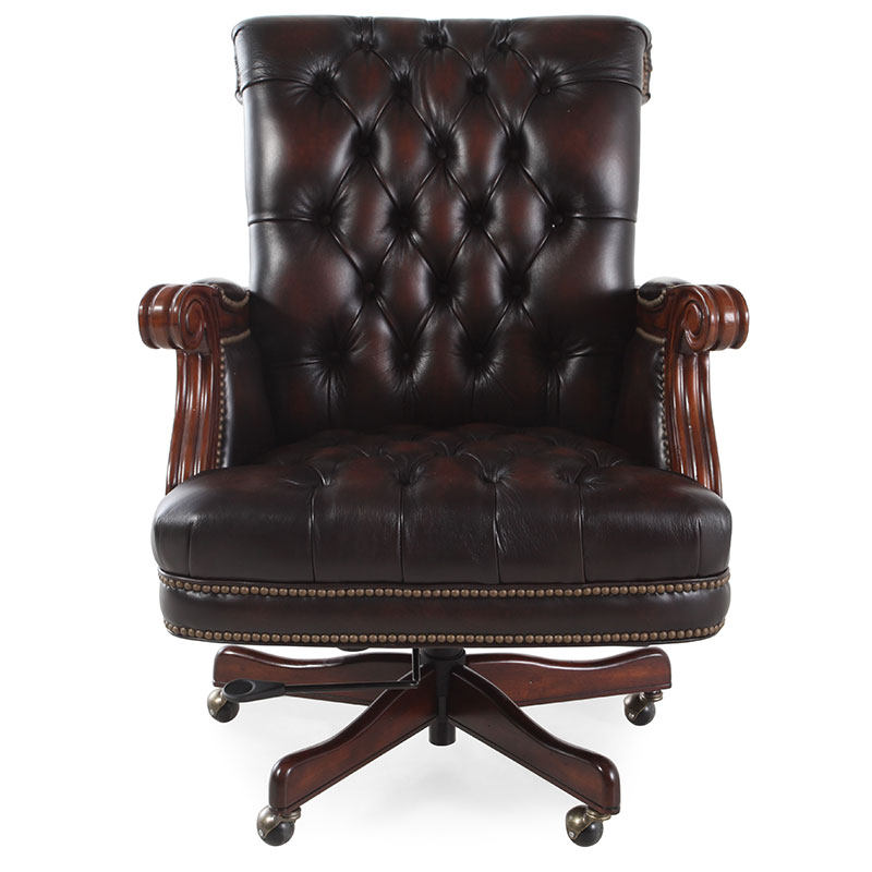 欧式真皮大班椅实木老板办公椅家用电脑转椅牛皮奢华升降逍遥书椅