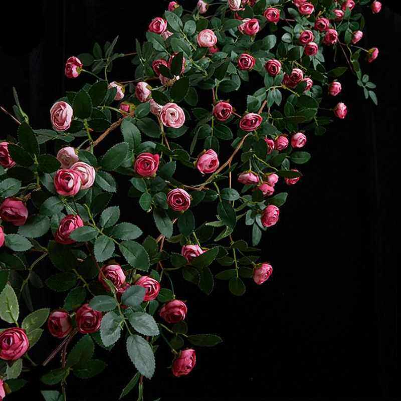花店装饰布置墙壁美化藤条仿真花遮丑玫瑰花藤假花拍照道具ins风