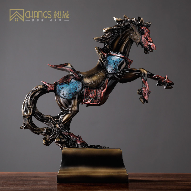 欧式麒麟马摆件家居客厅玄关酒柜办公桌室装饰品马到成功开业礼品