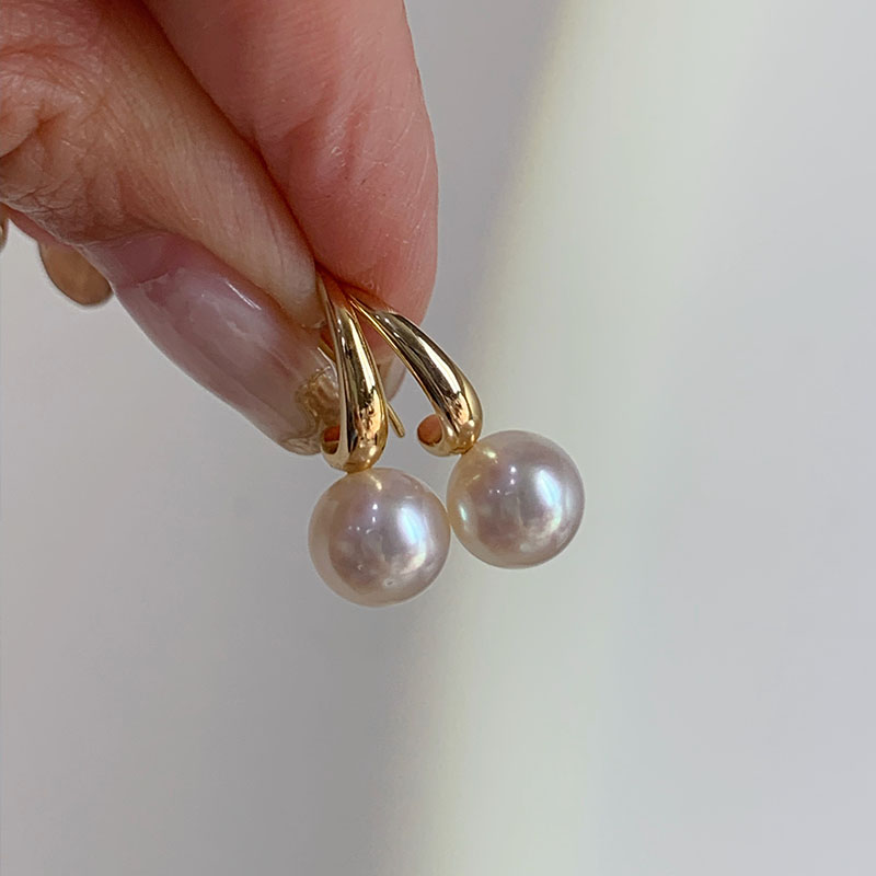 《目光所至》精工纯银天然淡水珍珠纯银耳钩简约气质通勤耳饰耳环