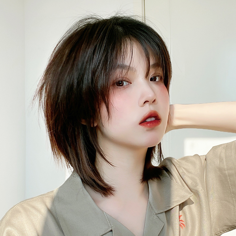 假发真发全真人发丝假发套女长发全头套式自然仿真短发鲻鱼头发型
