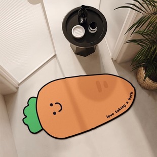 浴室地垫天然硅藻泥吸水软垫可爱防摔卫浴厕所卫生间门口防滑脚垫