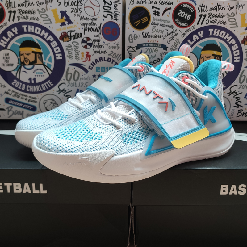 安踏水花2代白蓝耐磨篮球鞋2020夏季新款运动鞋汤普森kt球鞋