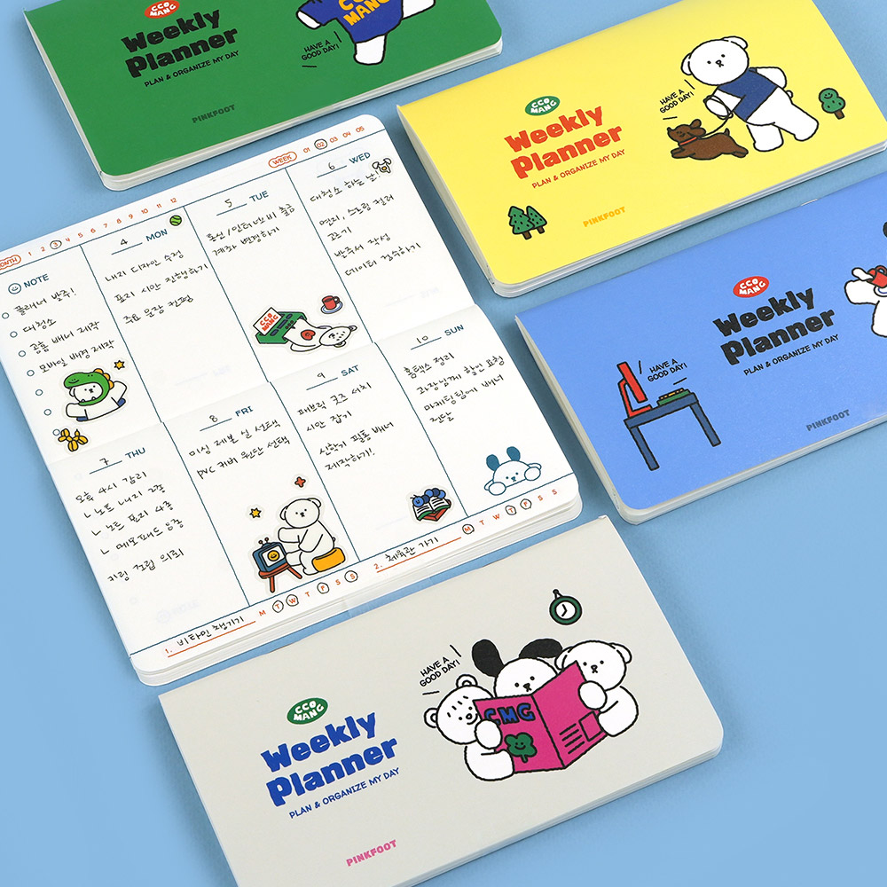 韩国pinkfoot可爱卡通横款便携万年型31周计划日程本手账日记事本