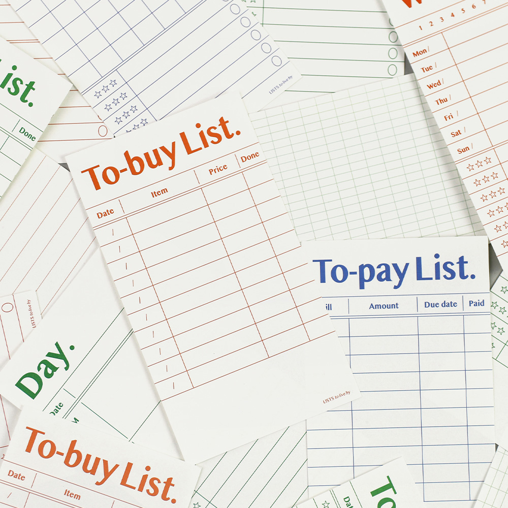 韩国paperian月周日程计划便签本购物清单待办备忘横线网格记事纸