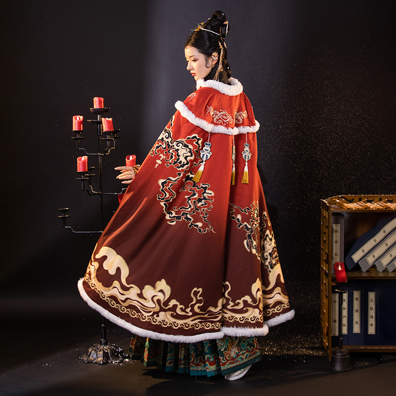 汉服斗篷女冬加厚长款