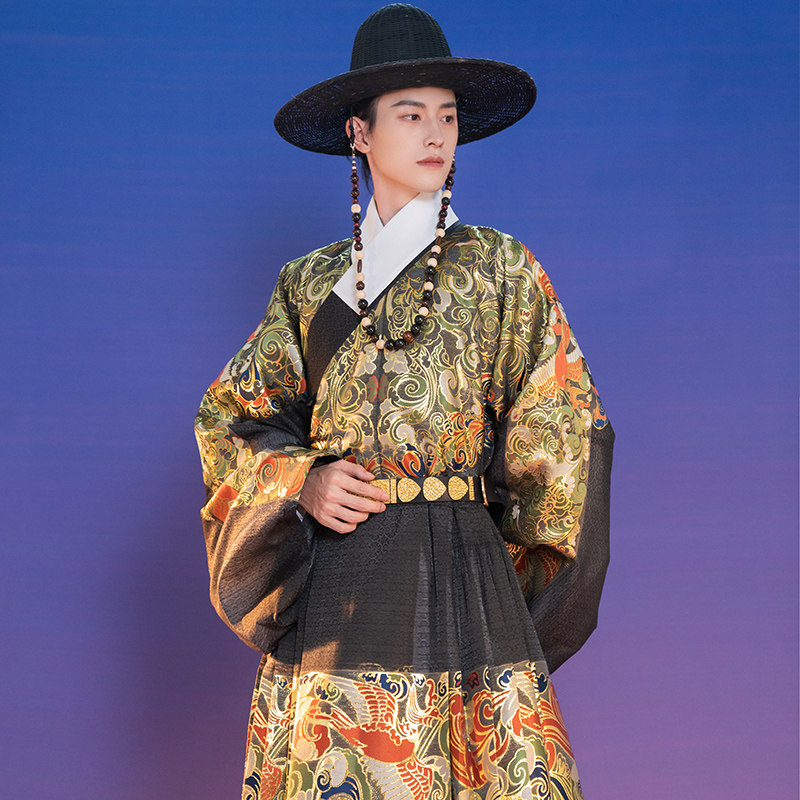 重回汉唐墨羽原创汉服明制曳撒琵琶袖织金仿妆花非飞鱼服男女同款