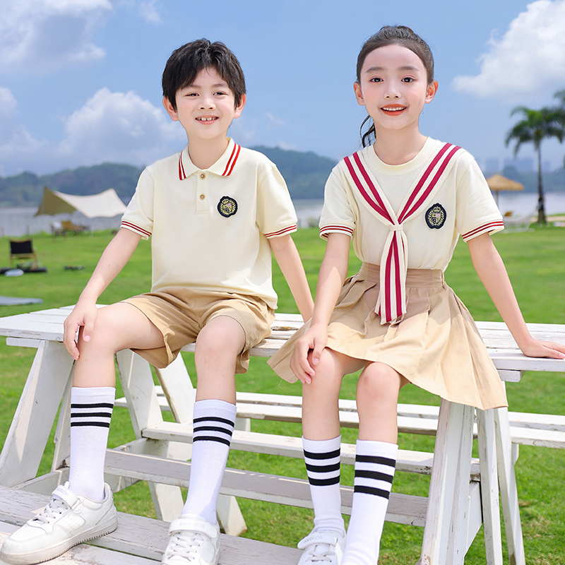 校服小学生夏季短袖运动会班服幼儿园园服六一儿童演出服毕业拍照