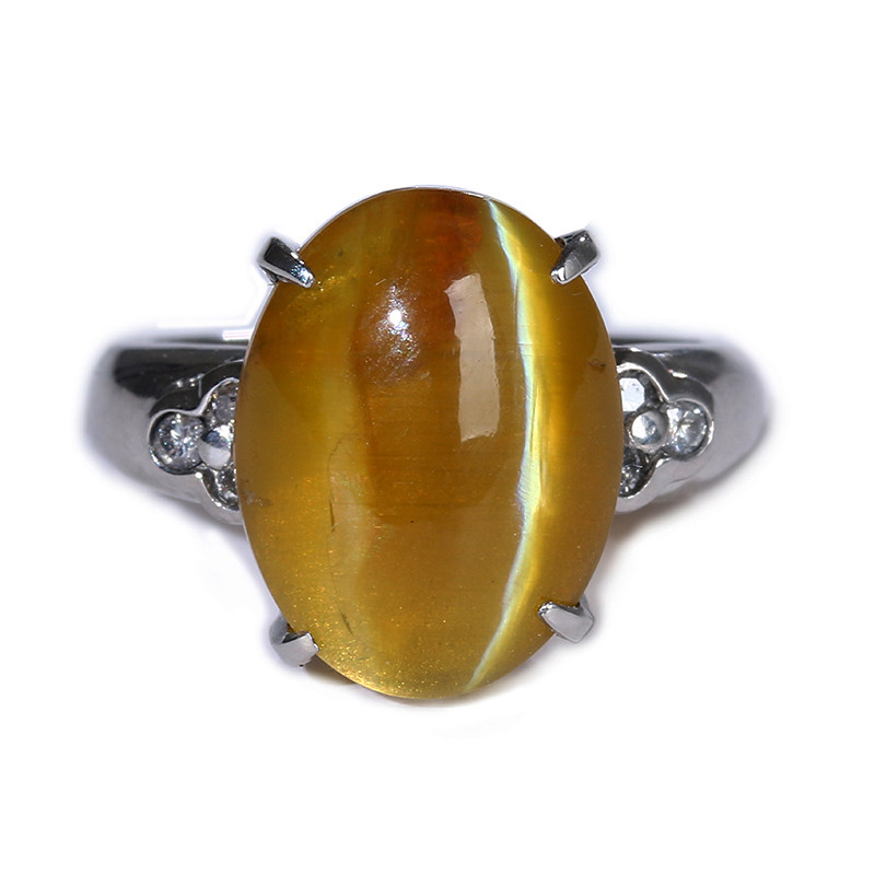 pt900欧泊【蛋白石猫眼】铂金镶嵌戒指 6.09ct【2604】