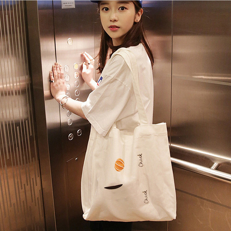 chic帆布包女单肩韩国简约百搭ulzzang帆布袋ins日系文艺小清新