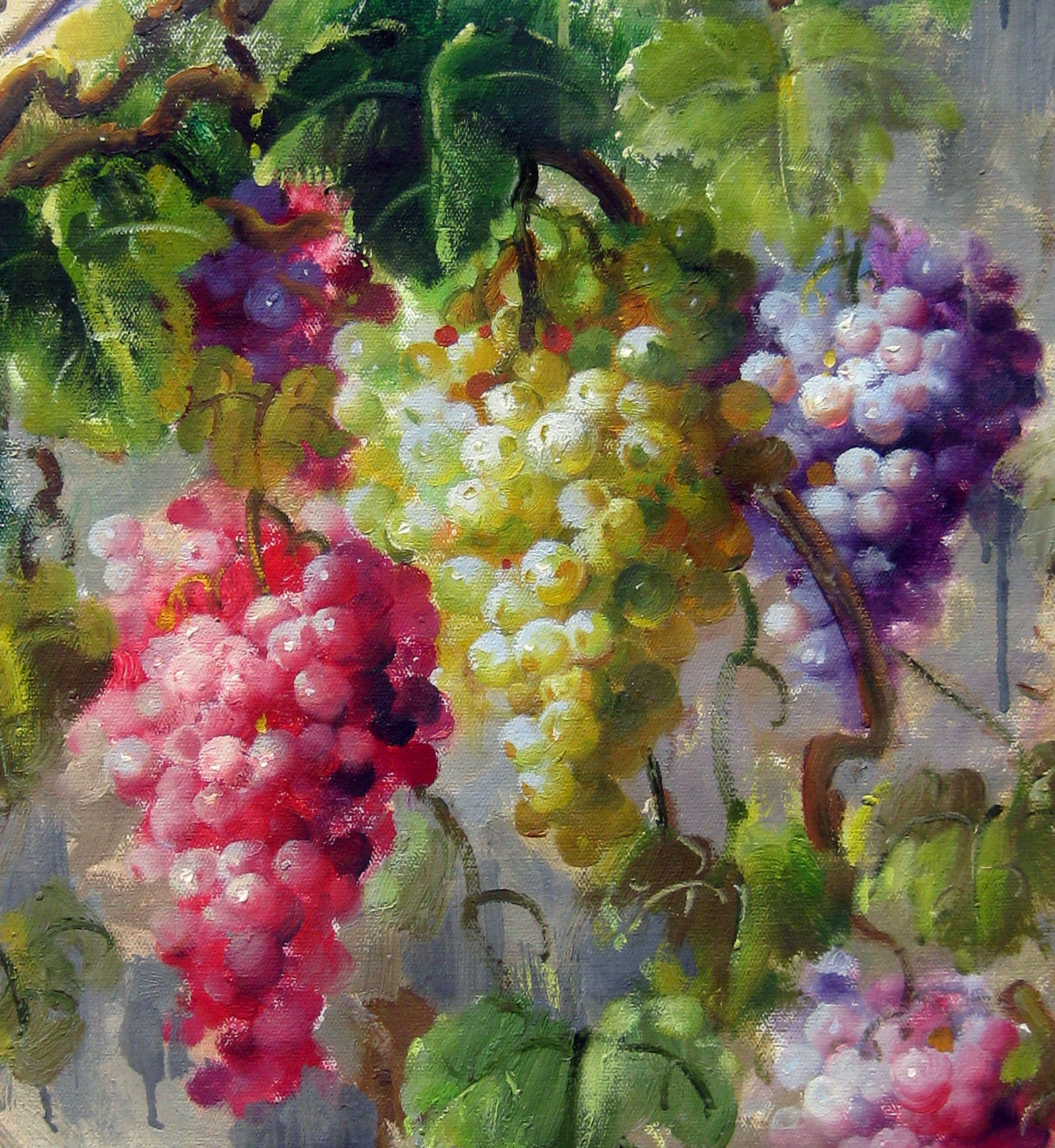 许时垦《葡萄系列二》青年实力派书画家 布面油画