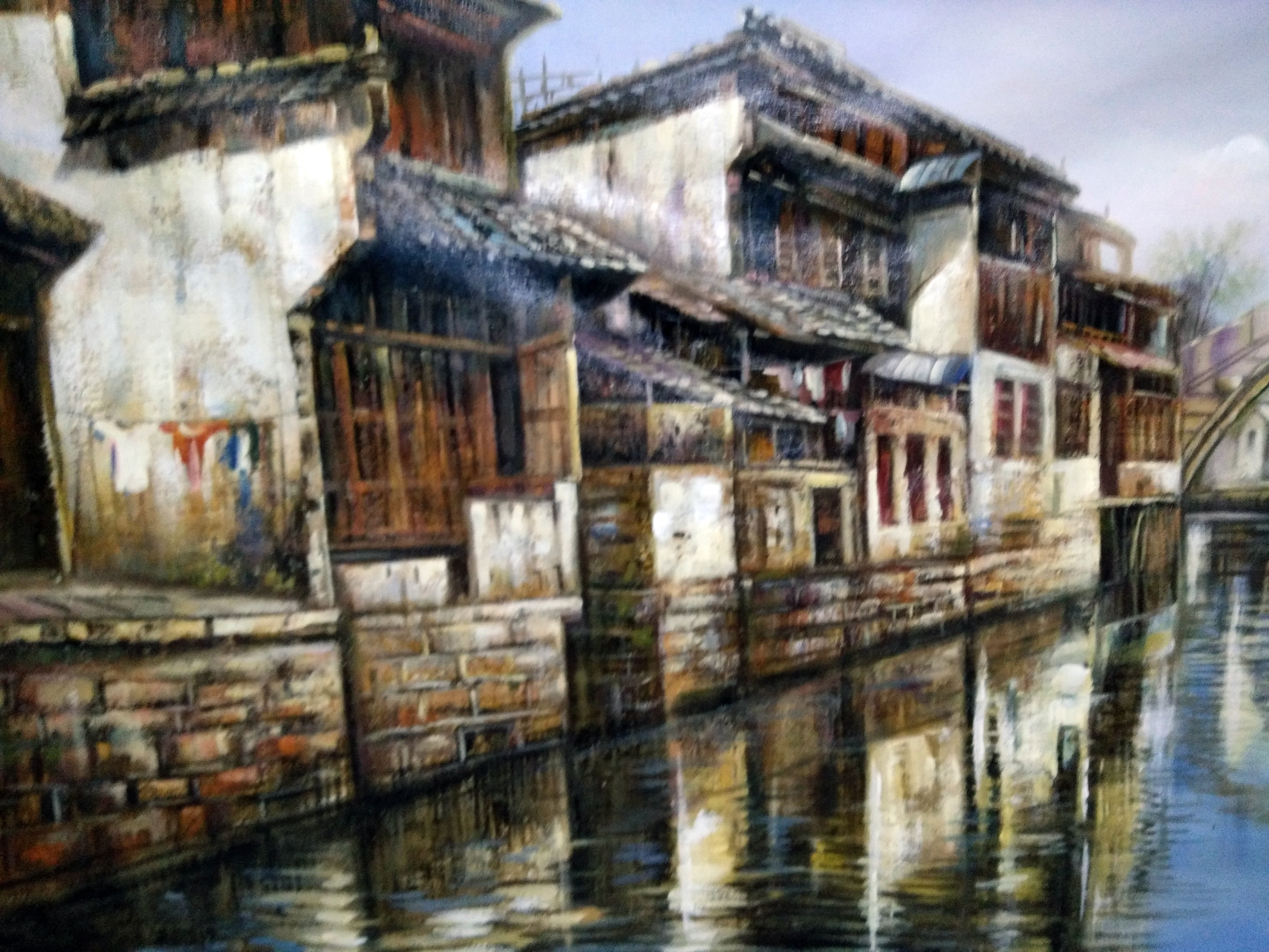 刘木波《水乡小镇系列一》 布面油画