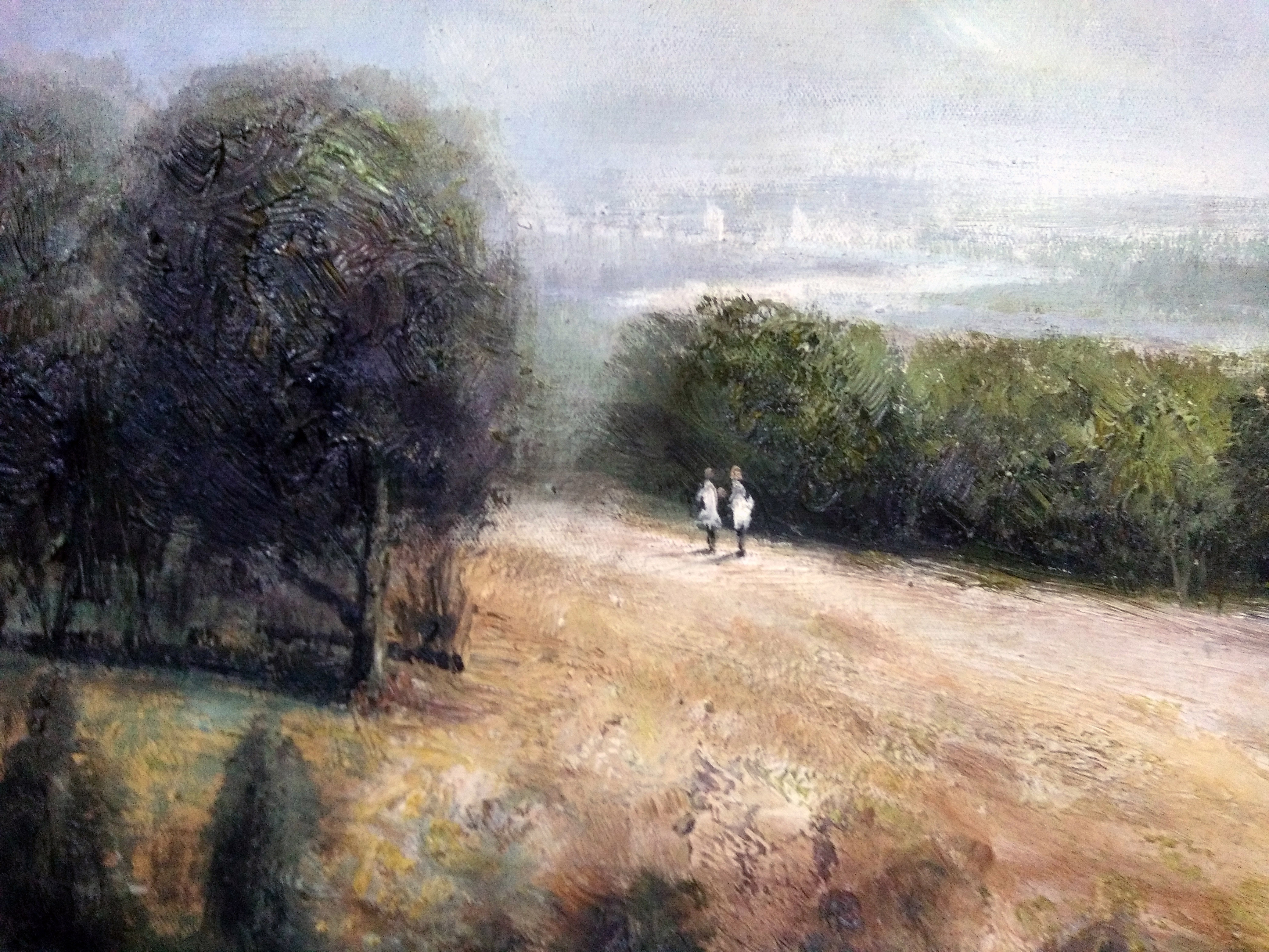 谢沛义《大雨过后》学院派画风 布面油画