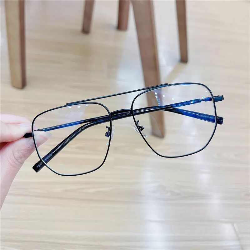 ins风近视眼镜男可配有度数大脸显瘦变色韩版潮透明大框架女双梁