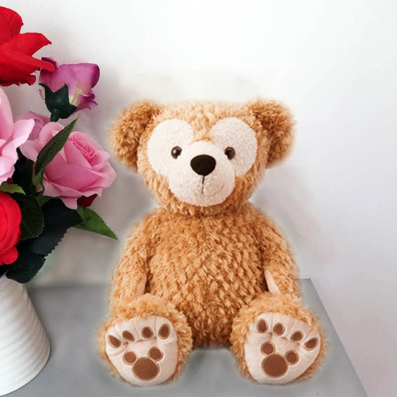 圣诞迪斯尼达菲熊公仔超软毛绒可爱小熊浅棕色大学宿舍熊娃娃玩偶