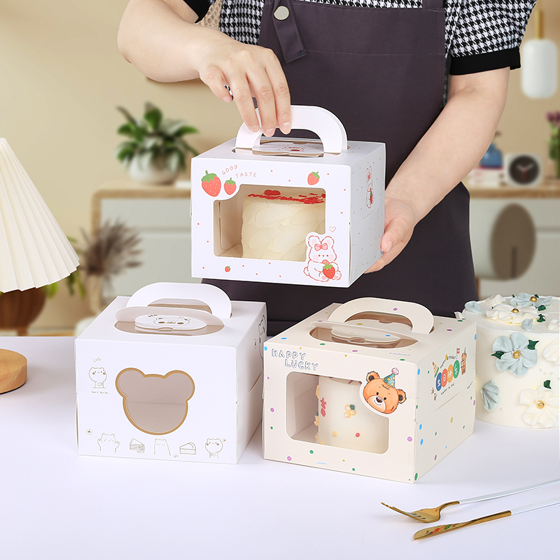 烘焙包装盒4寸蛋糕盒定制免邮手提千