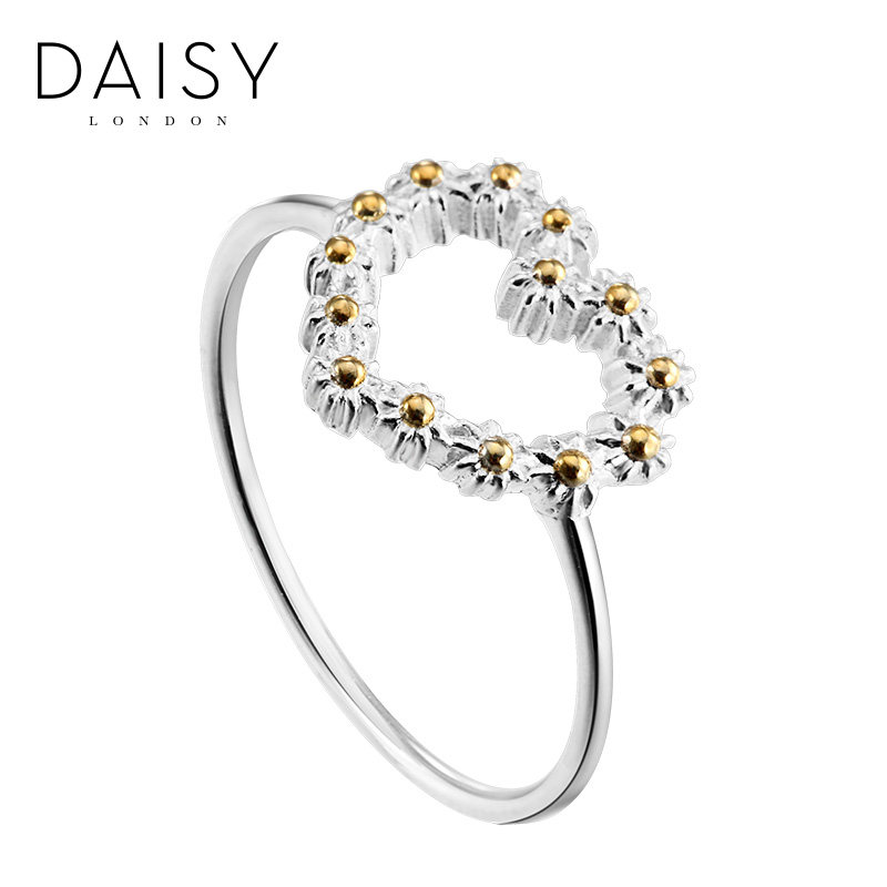 daisylondon雏菊甜美花朵爱心戒指欧美尾戒送女友指环