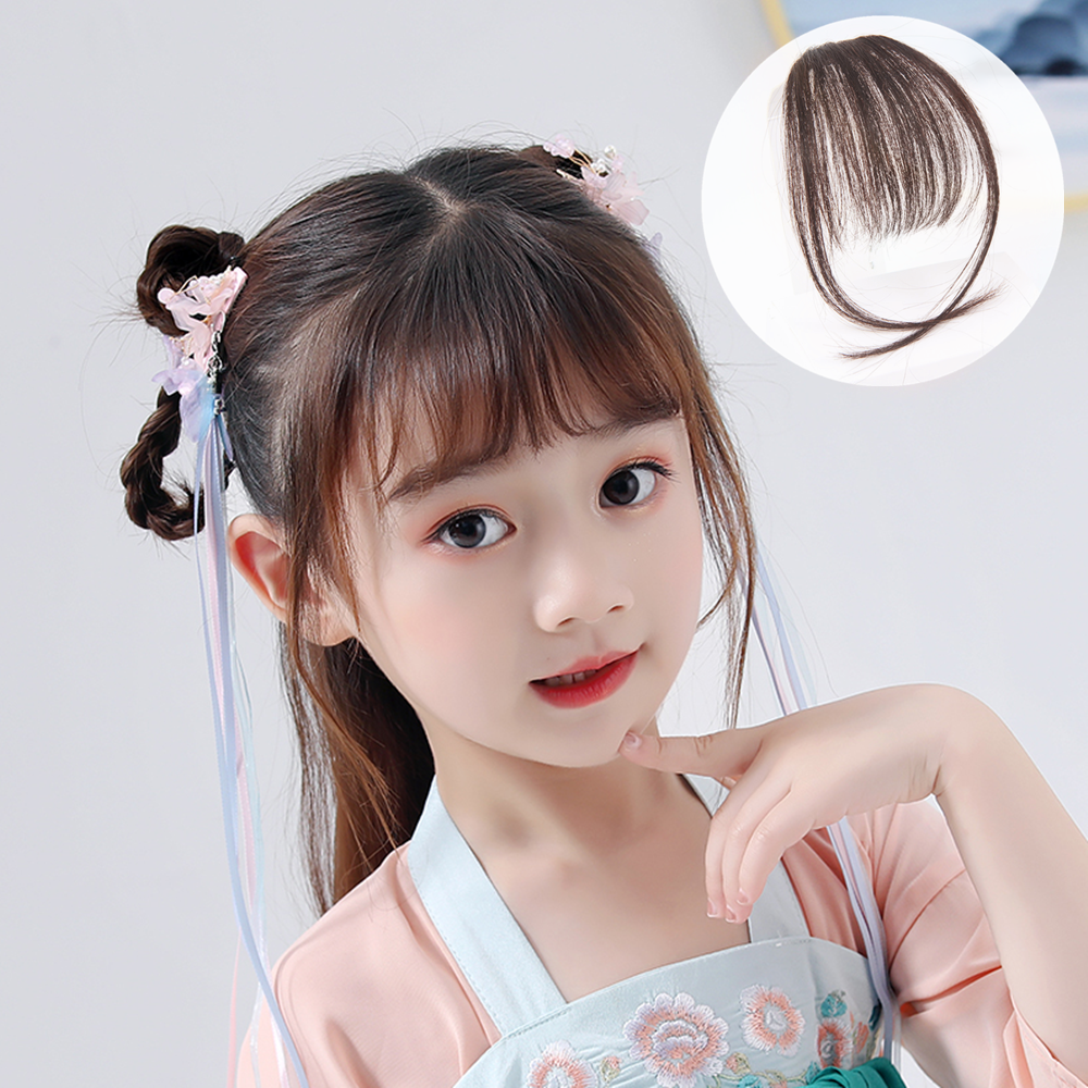 真发空气刘海假发女超薄隐形儿童齐刘海假发片网红自然头帘贴发片