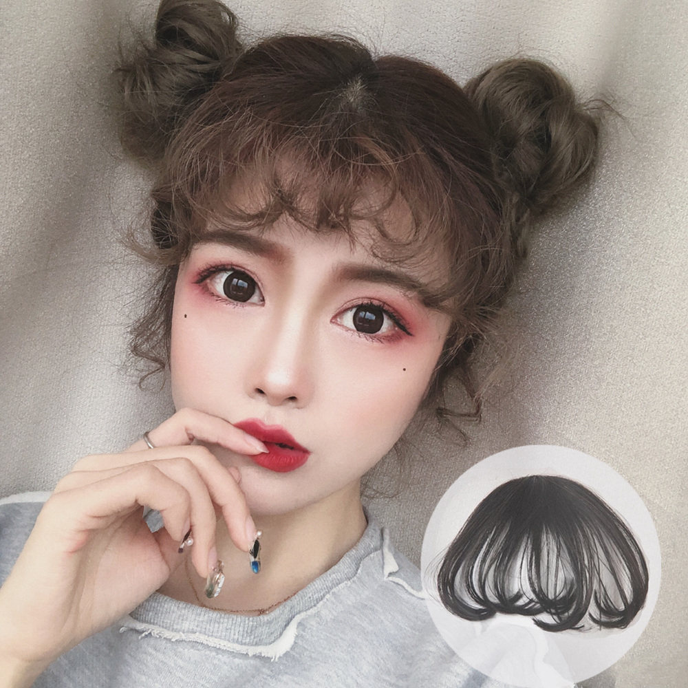 一折空气刘海假发圆脸网红