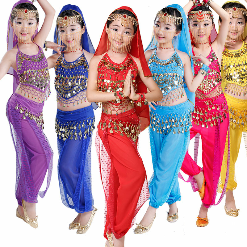 六一儿童印度舞演出服肚皮舞新疆舞幼儿园民族舞蹈表演服装女童