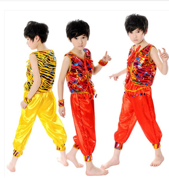 【印度舞男款】六一儿童印度舞演出服夏季新疆舞表演服马甲灯笼裤