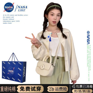 NASA防晒衣女款衬衫薄款上衣潮夏季新款宽松美式风街头棒球服外套