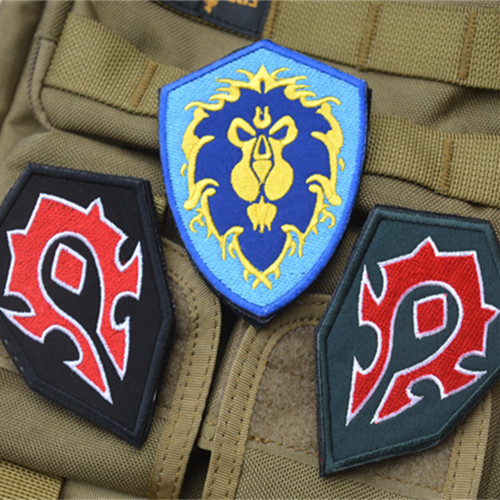WOW魔兽世界联盟/部落刺绣徽章 英雄联盟游戏臂章背包双面魔术贴