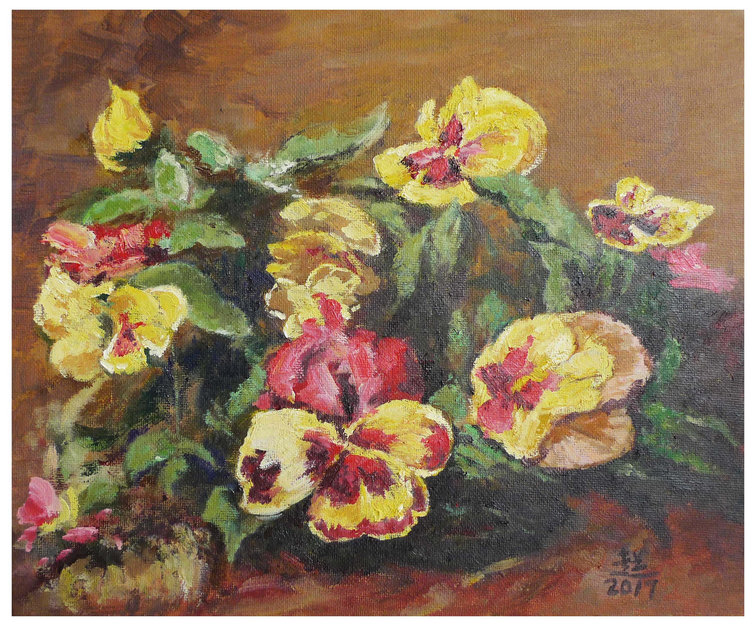 【学院艺术】陈超《蝴蝶兰》板面裱布