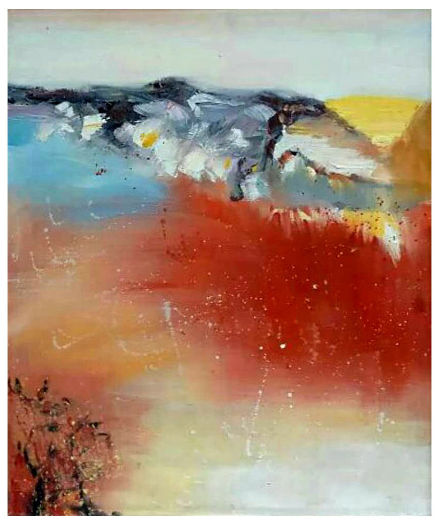 李栋《红色系列》布面油画