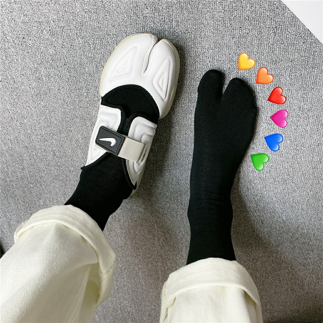 纯色分趾袜袜棉袜全棉四季中筒二趾袜袜套男女猪蹄简约情侣防臭