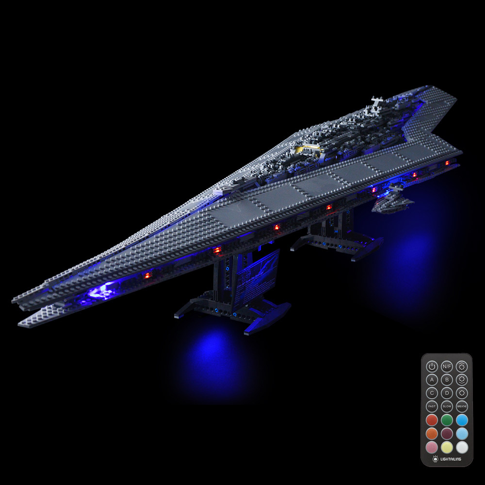 遥控灯光兼容乐高星球大战10221星际驱逐舰帝国歼星舰积木led灯饰
